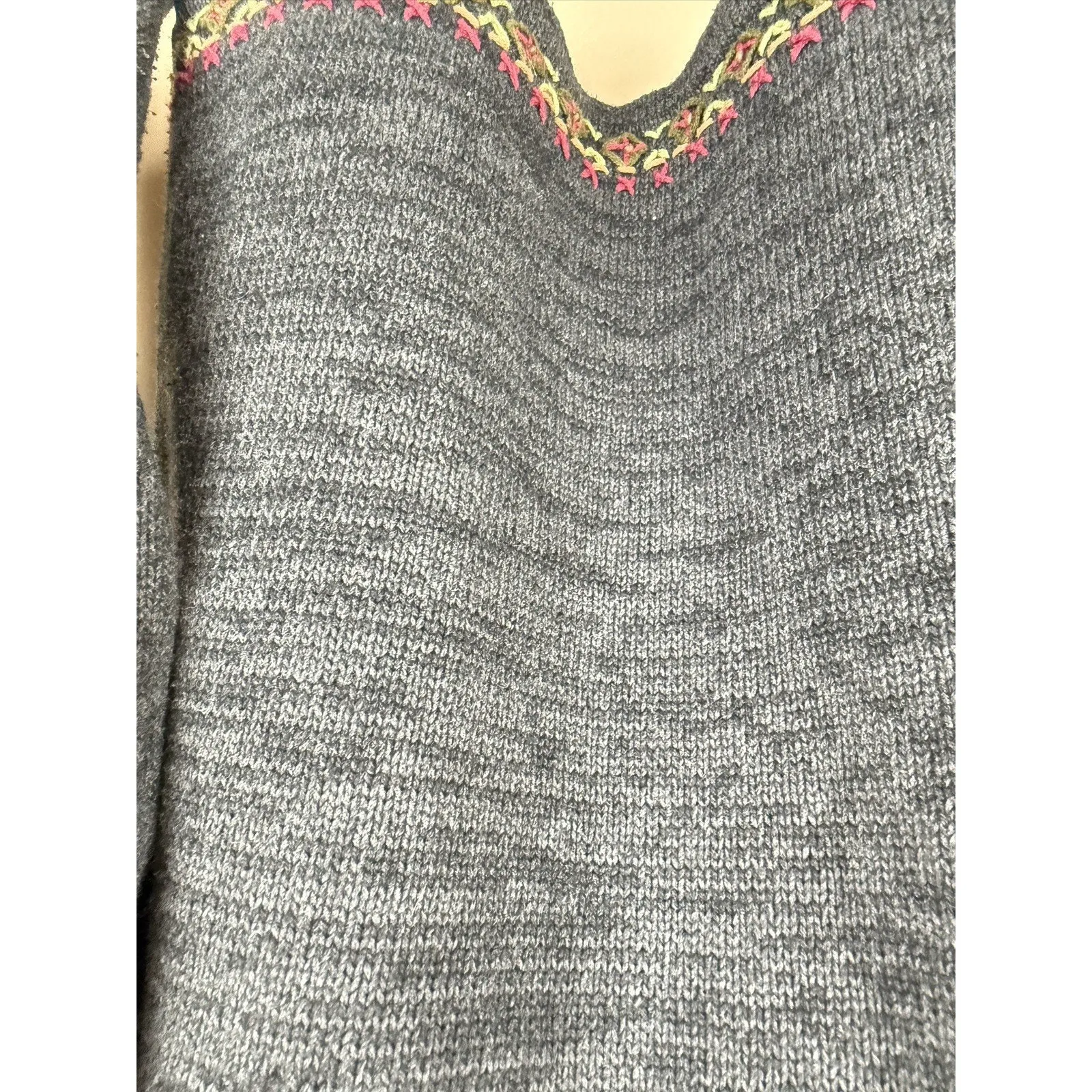 Vintage Timberlea Women’s Quarter Zip Sweater Cardinal Embroidery Knit Size L Gray Size L - Image 8