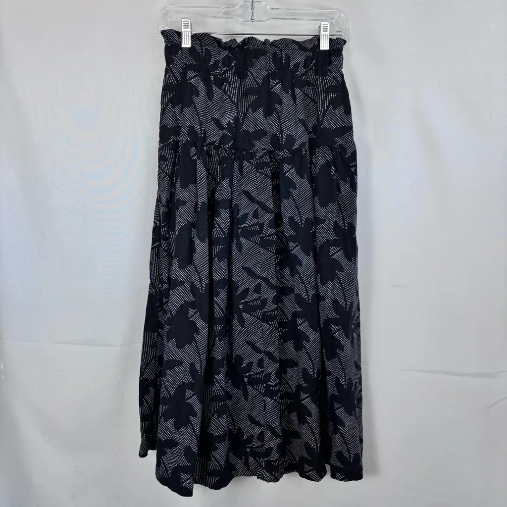 Universal Thread linen blend midi tiered skirt in black and gray pattern Size S - Image 7