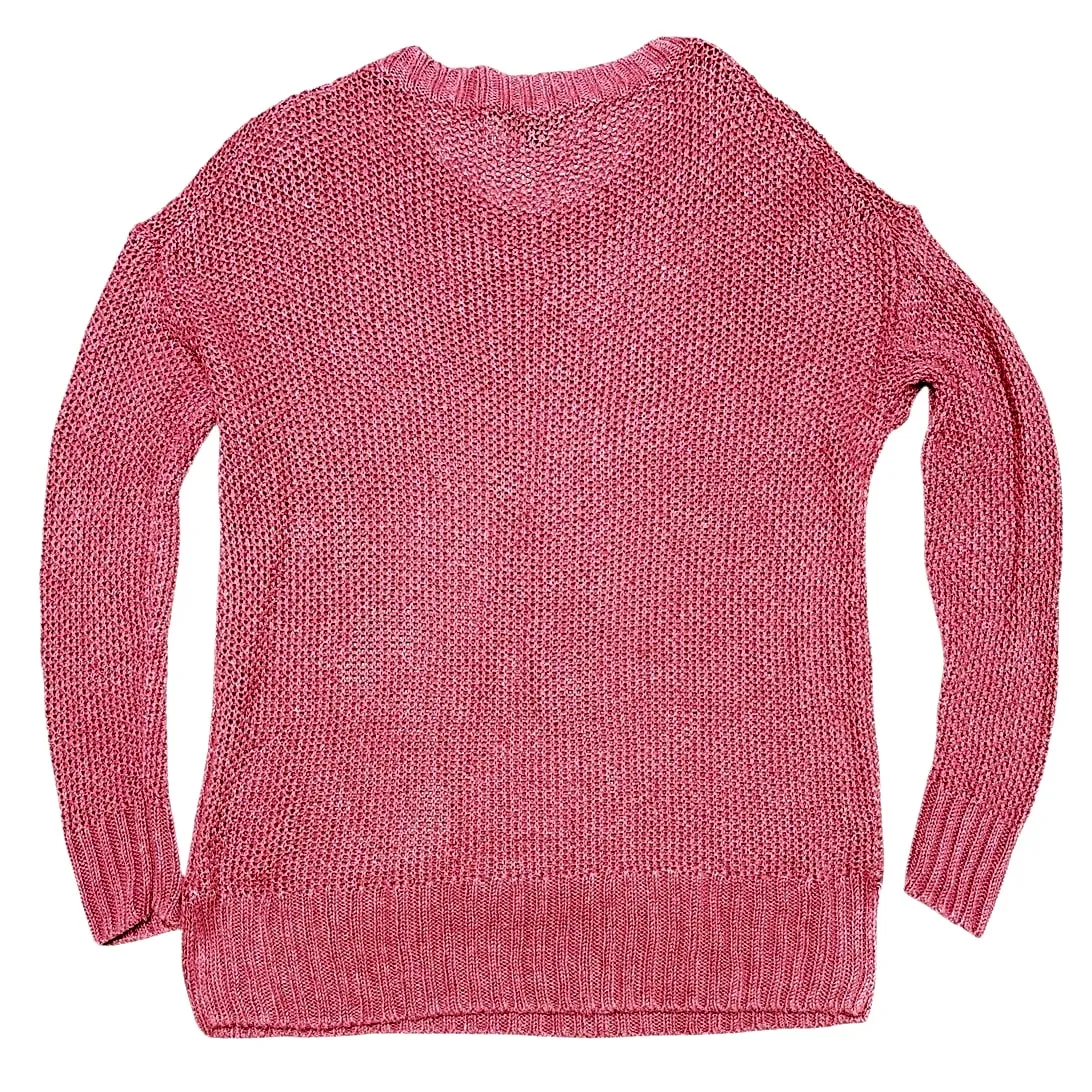 J.Crew Coral Beach Open Knit Sweater size Small - Image 3