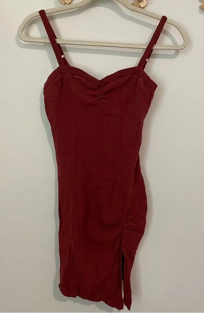 Free People Intimately Dark Red Bodycon Dress XS - Image 2