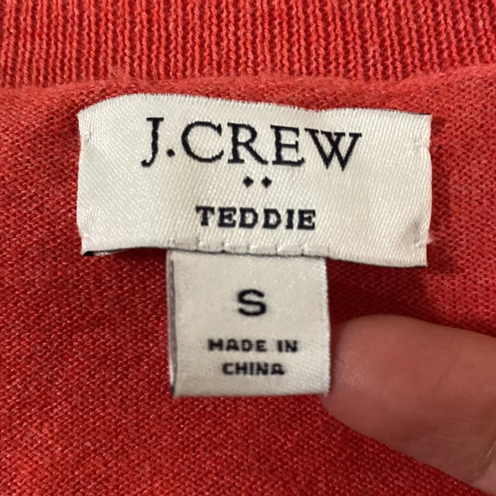 J. Crew Factory Teddie cotton red orange sweater size S Size L - Image 9