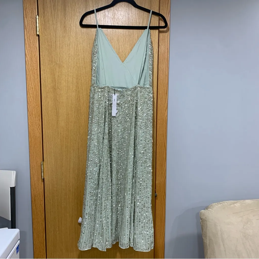 ASOS Edition Embelished Cami Midi Prom Dress in Seafoam - Size 4 - Image 4