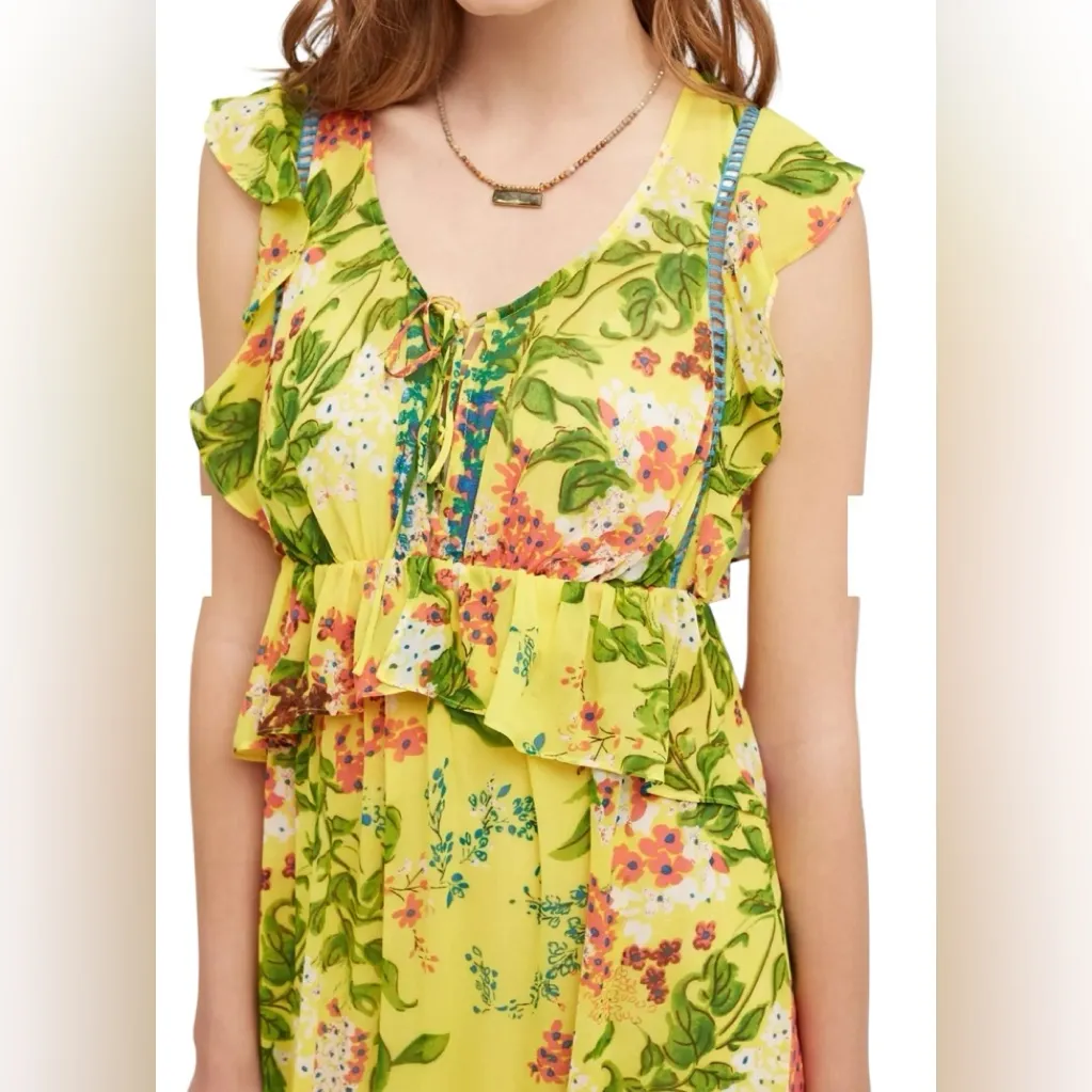 Anthropologie Sungrove Maxi Dress Plenty by Tracy Reese Ethereal wedding guest Yellow Size M - Image 7