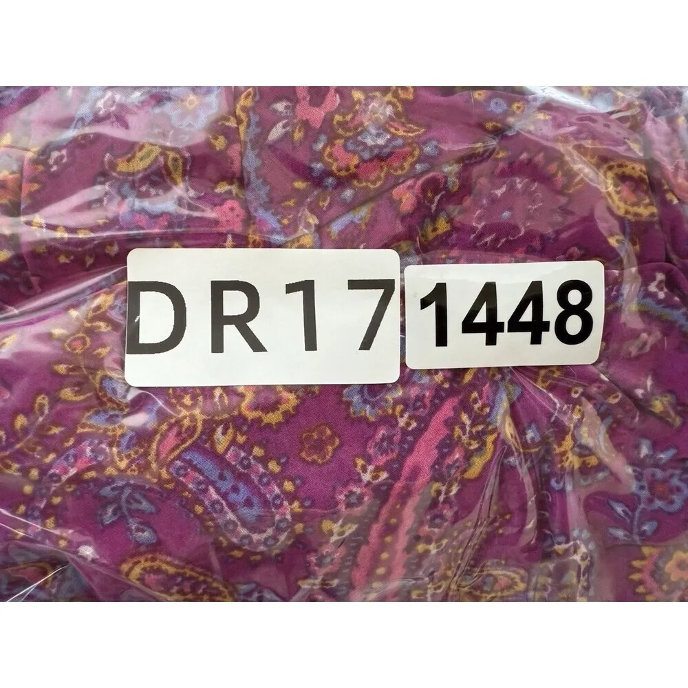 Beach Lunch Lounge Floral Cottagecore Tiered Midi Dress XL long sleeve Coastal Blue - Image 6