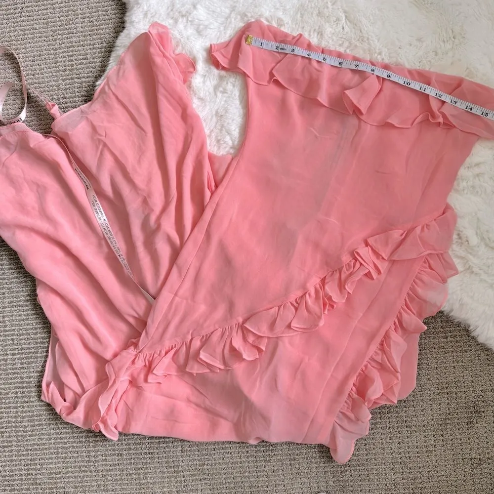 House of CB Sarina Ruffle Strapless Maxi Dress S - peach / pink - Image 4