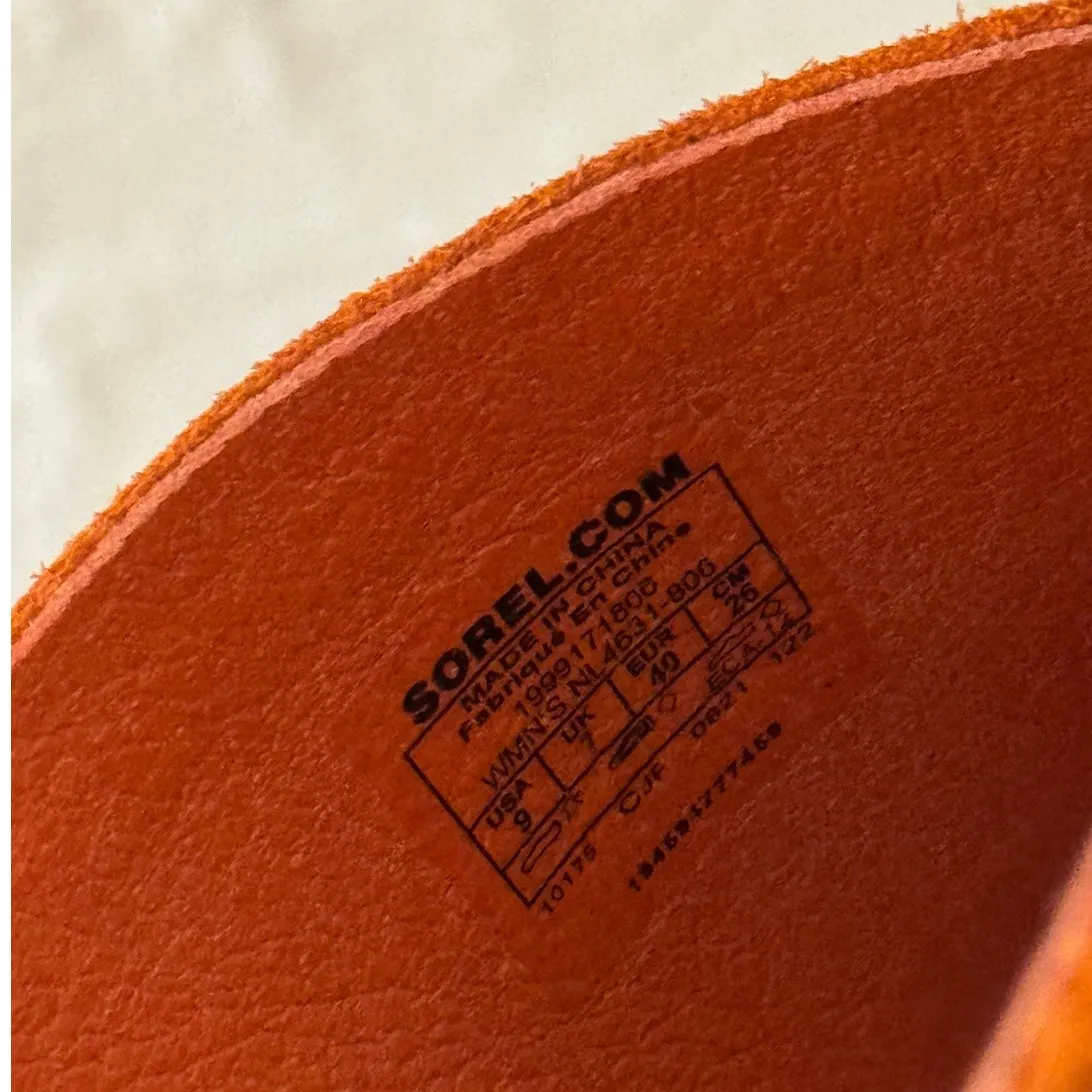 Sorel  Cameron Flatform Orange Mule Wedge Sandals Size 9 - Image 7