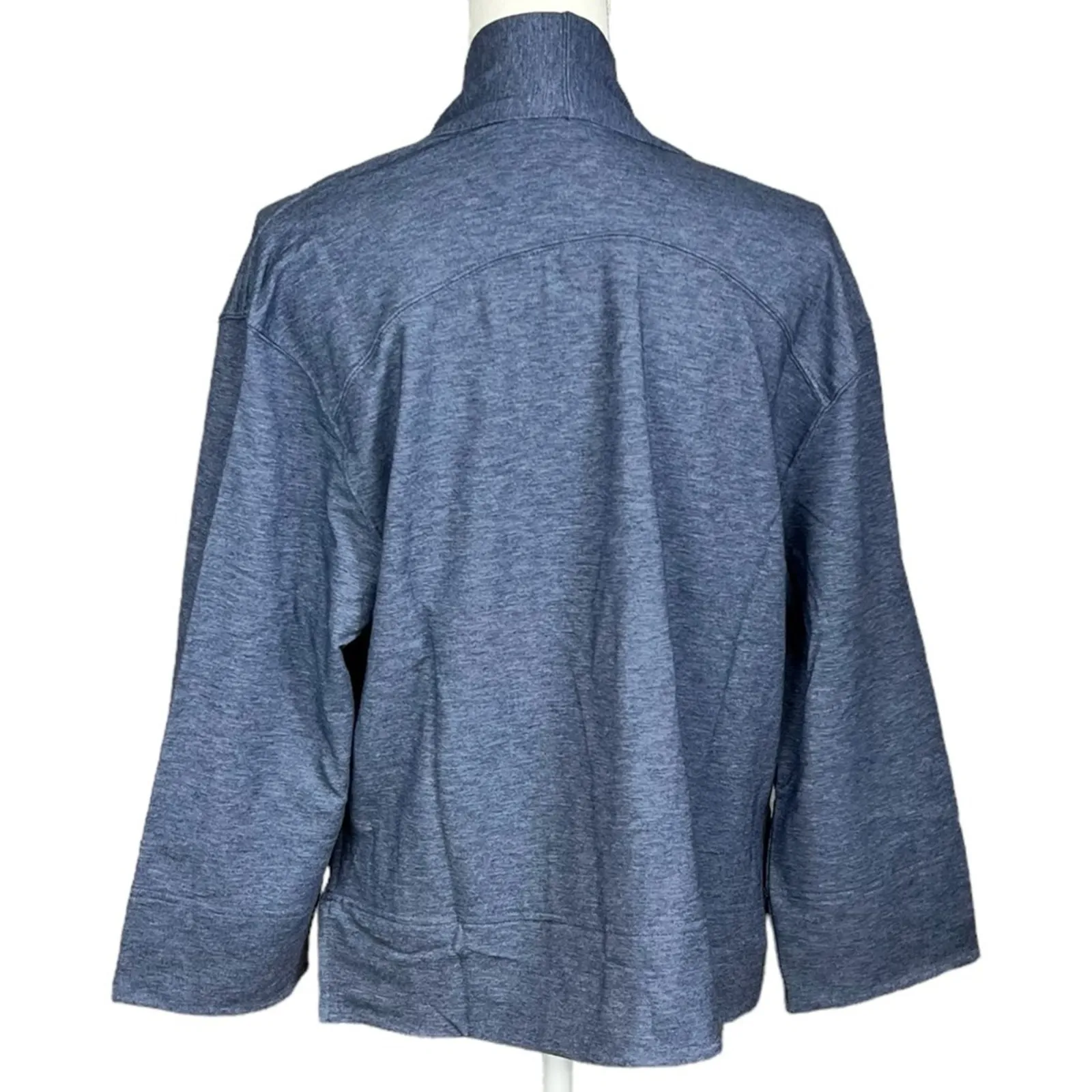 Ministry Of Supply Fusion Terry Cardigan Heathered Blue Wool Blend Size XS NEW - Image 5