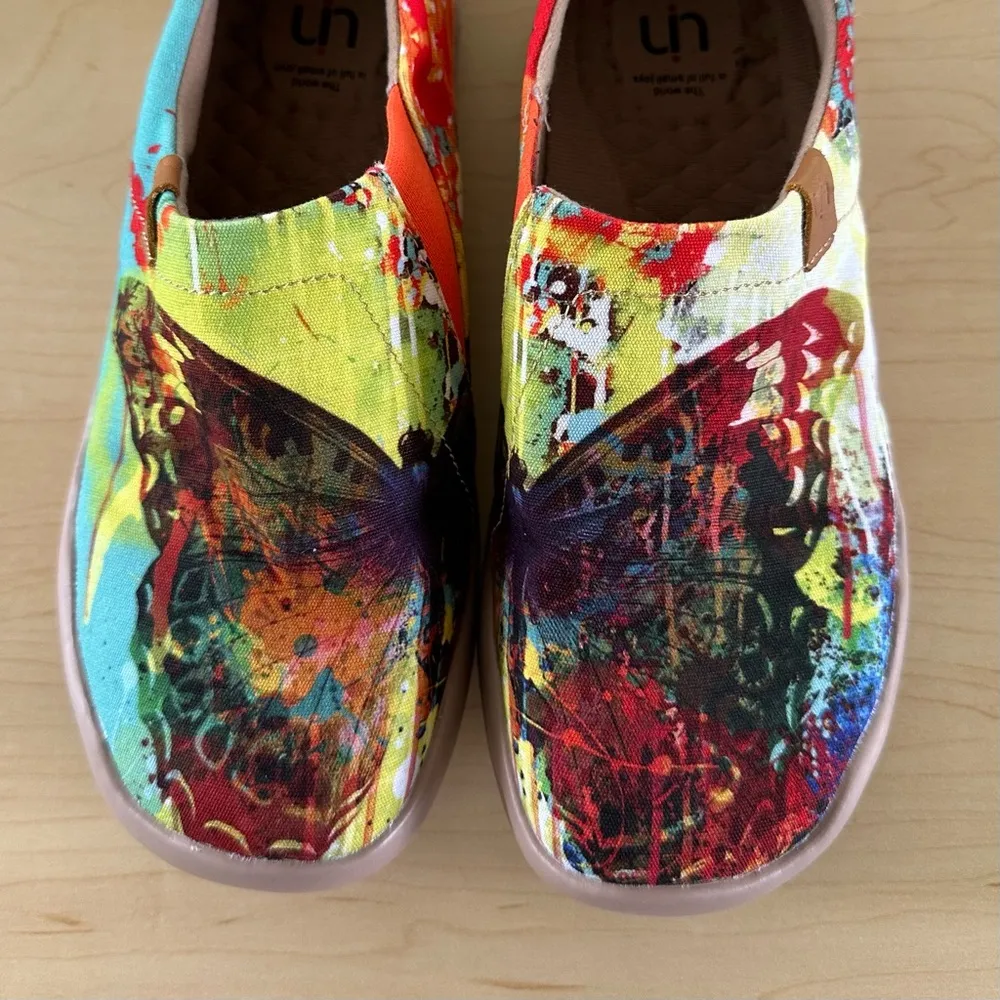 Uin Toledo Slip On Shoes In Mottled Butterfly Blue Size 8 - Image 2