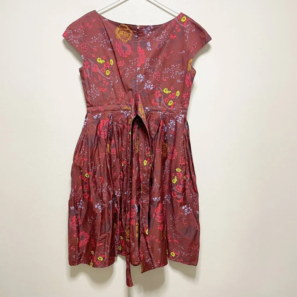 New! Timeless London Red Short Sleeve Floral Dress Size 12 - Image 7