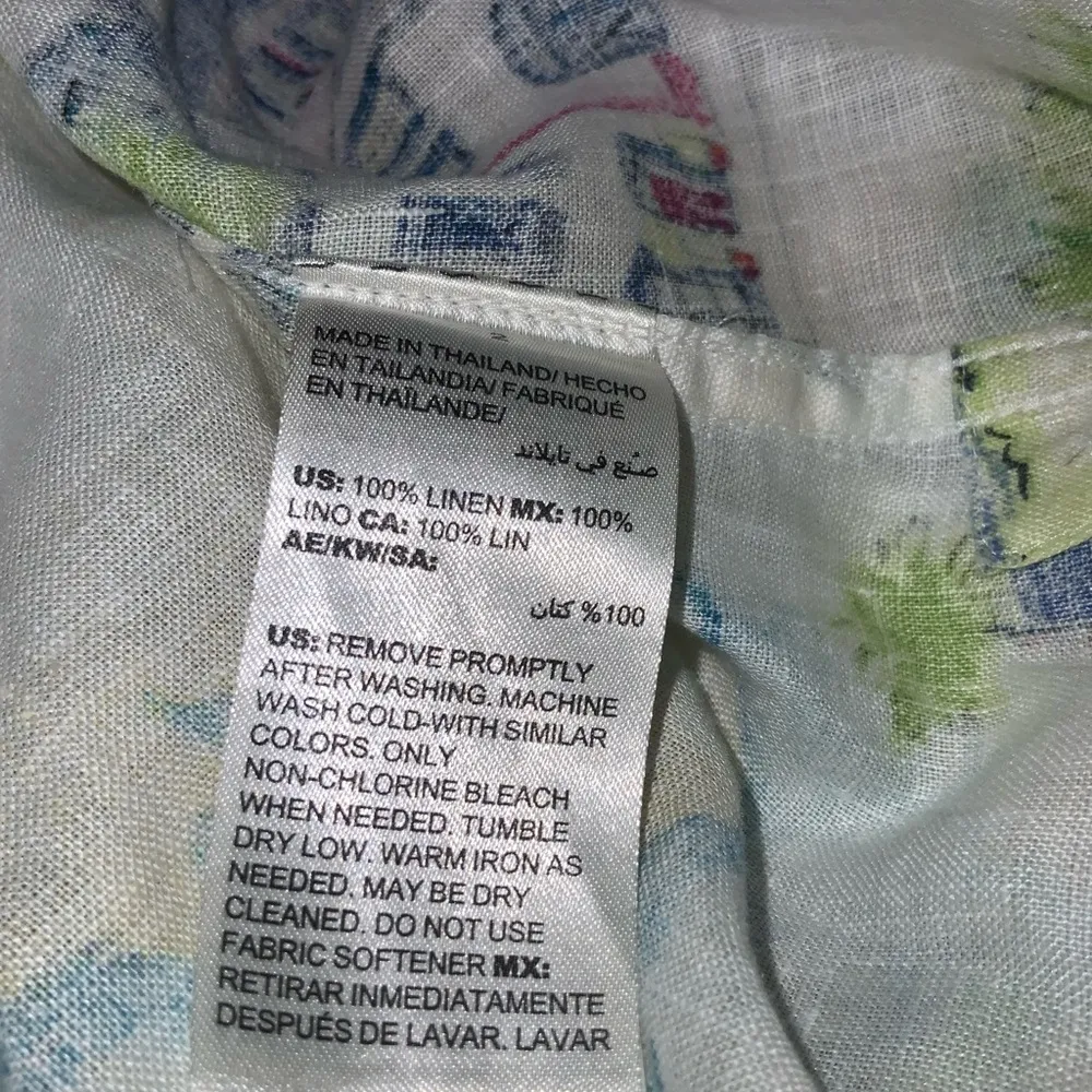 Chico’s No-Iron Linen Southern Charm-Print Button Down 3/4 Sleeve Shirt Tunic M - Image 11