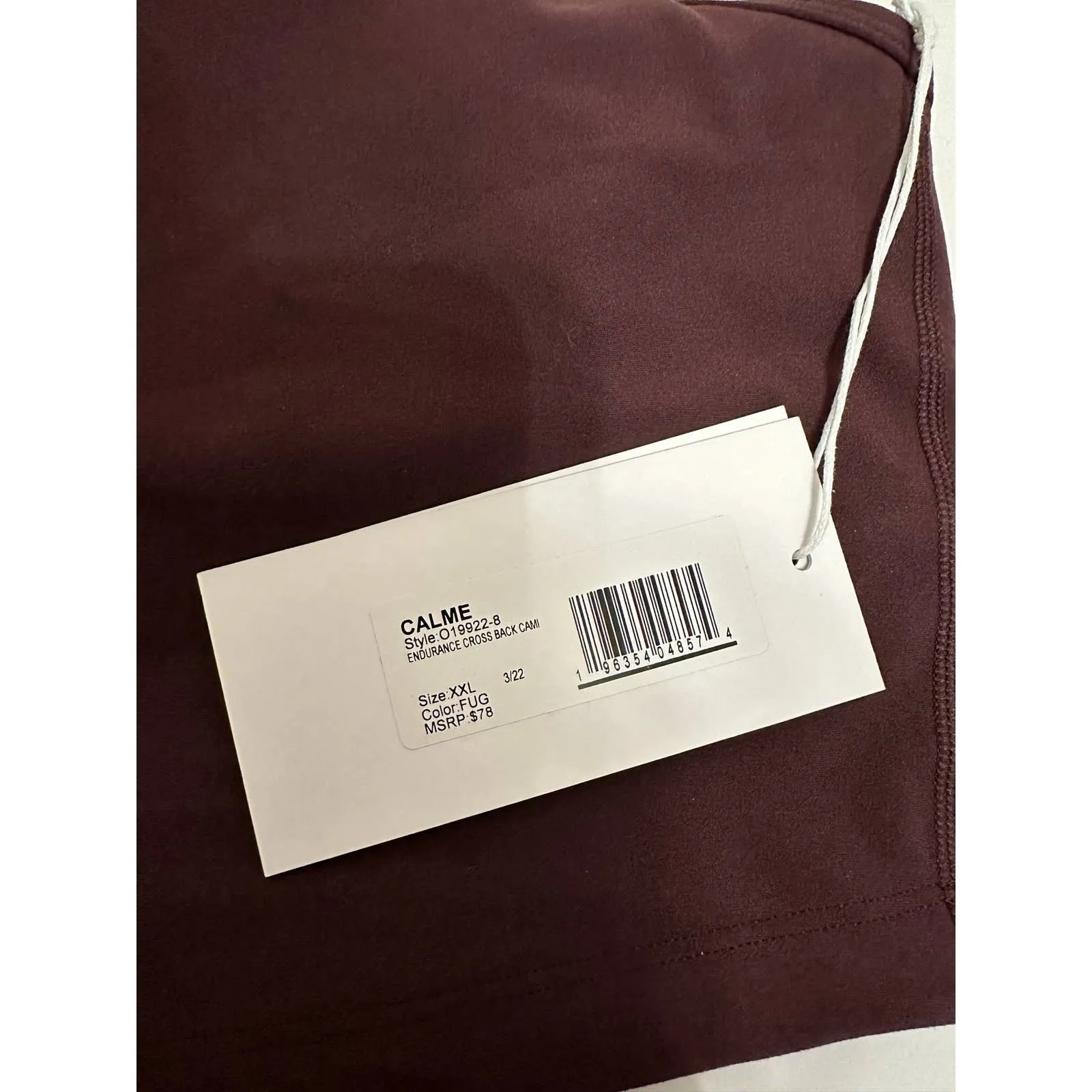 Calme by Johnny Was endurance cross back cami Maroon size XXL NEW - Image 4