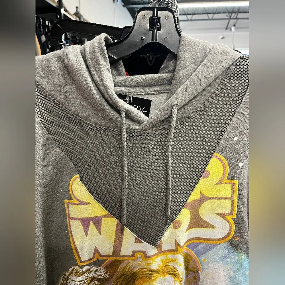 STAR WARS Screen Print Mesh Hoodie XXL - Image 3