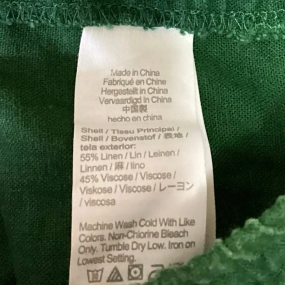 J.Crew Women's Green Linen Drawstring Mid Rise Basic Casual Mini Shorts Size S - Image 5