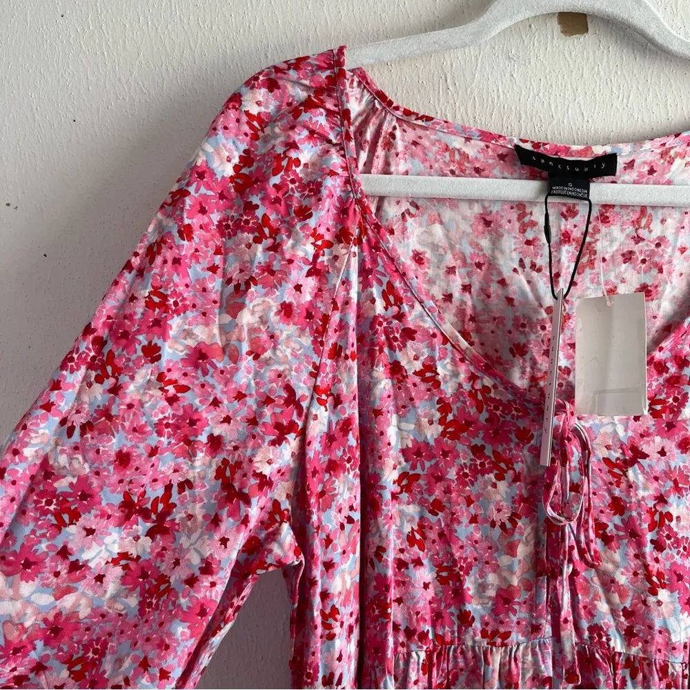 Sanctuary Dress New Crush Babydoll Tiered Long Sleeve Dress Oasis Bloom Sz S NWT - Image 9