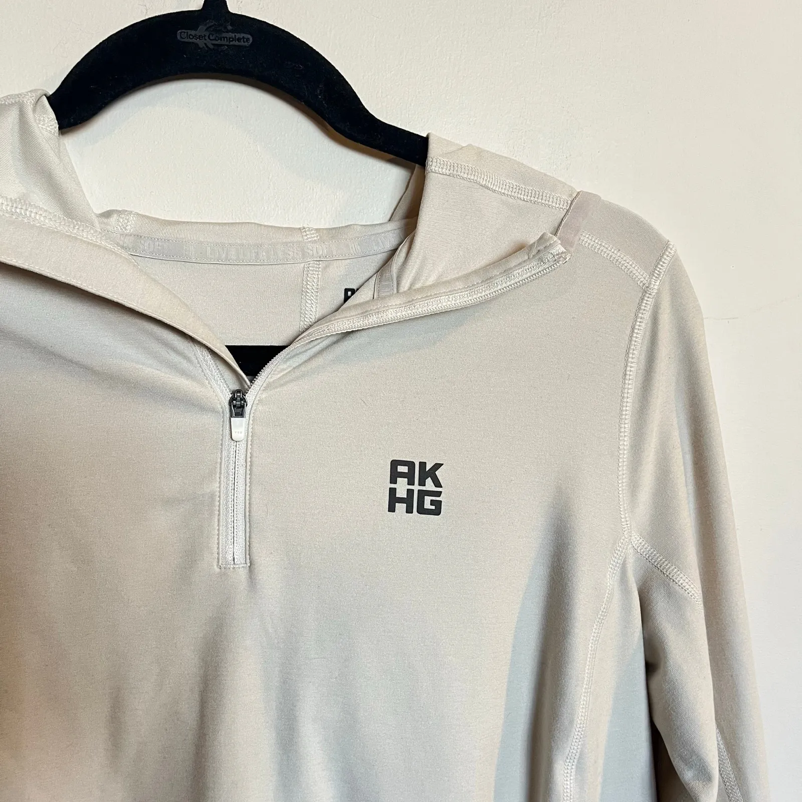 Womens Duluth Trading Shirt Alaskan Hardgear AKHG 1/4 Zip Hoodie Cream Small - Image 3