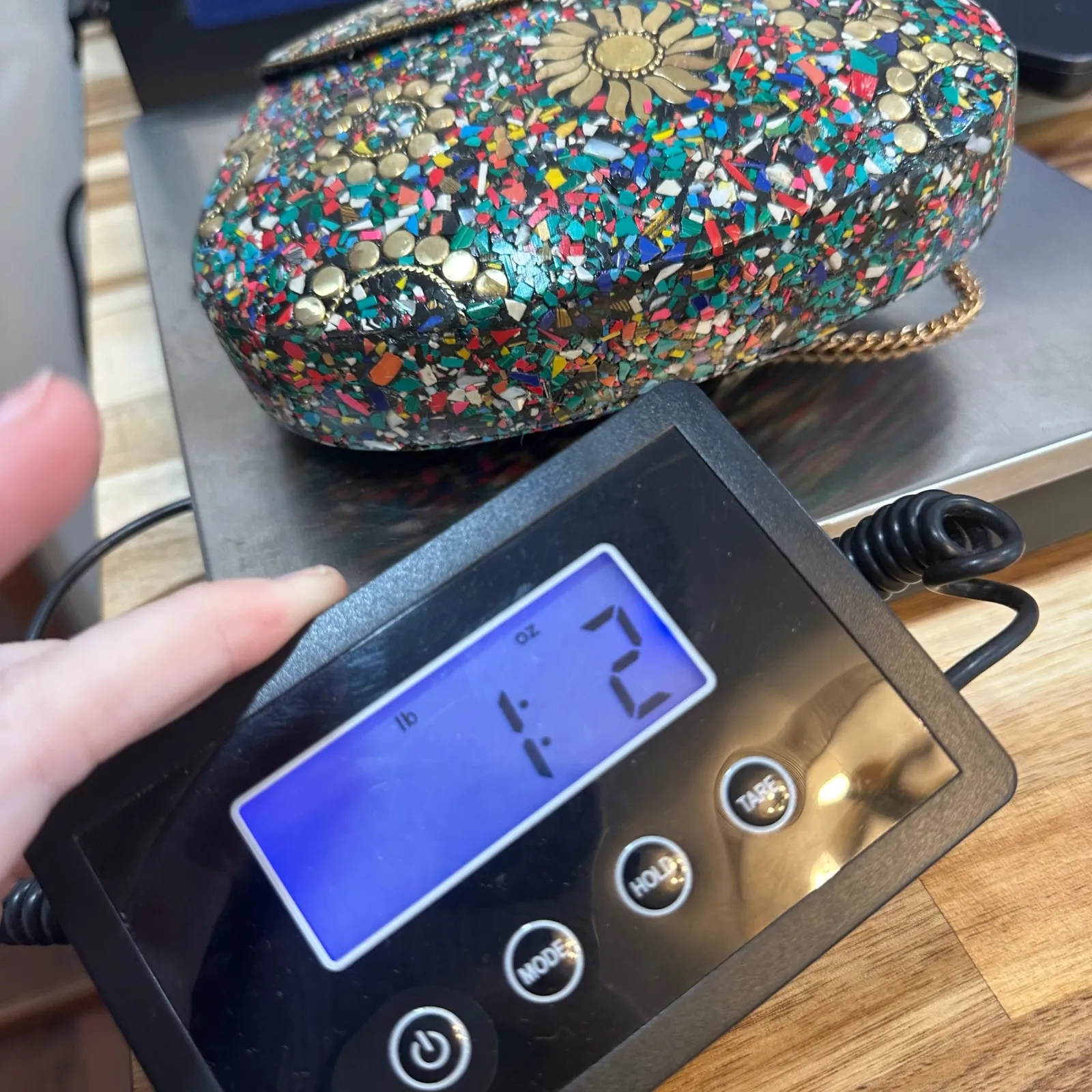 Ramla Handmade Purse Mosaic Sun Tile Clutch Crossbody Studded Small Colorful - Image 10