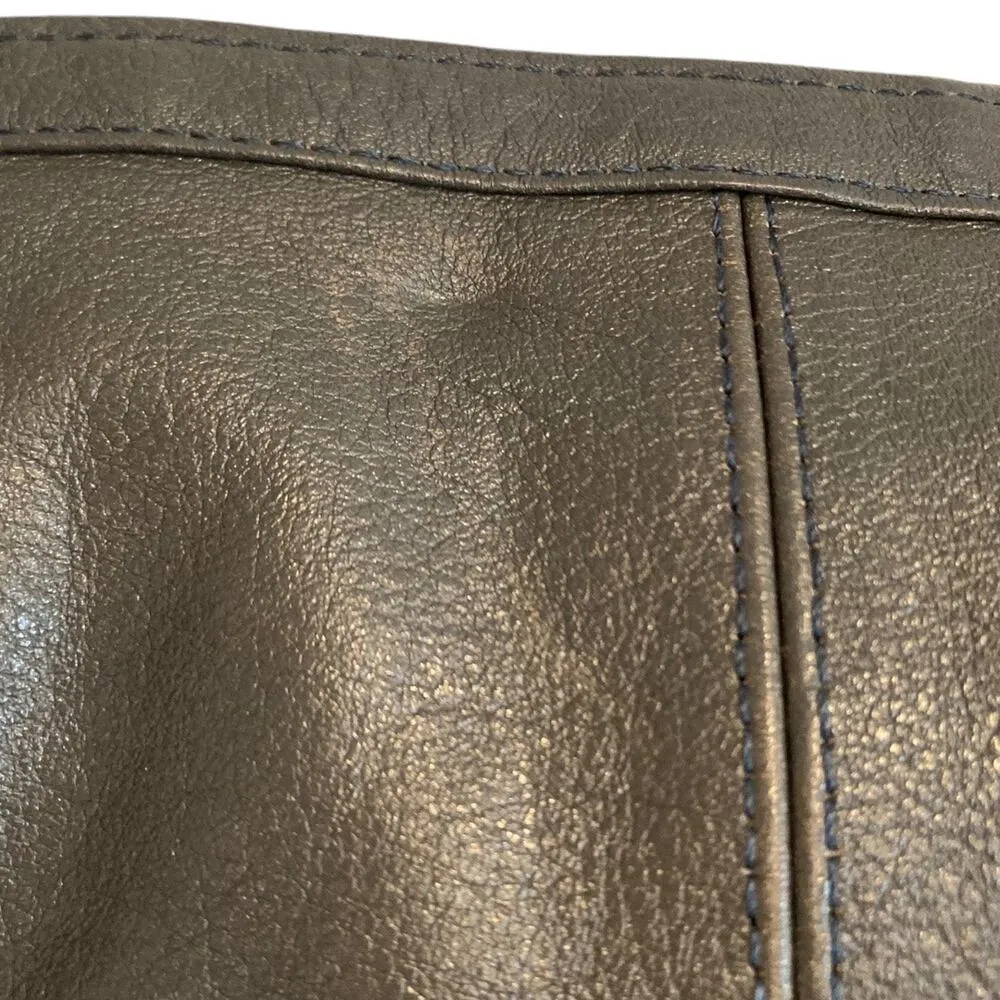 Vintage Dark Olive Green Genuine Brazilian Leather Adjustable Shoulder Purse Bag - Image 12