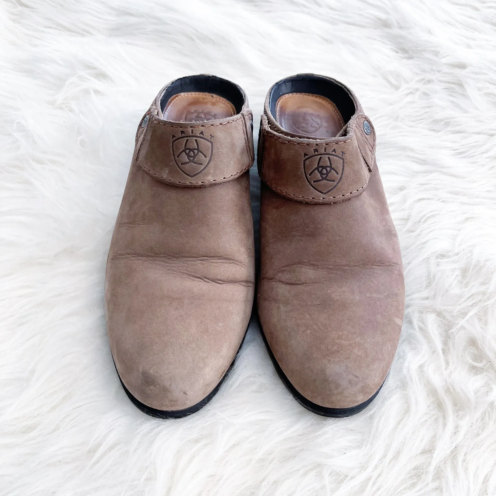 Ariat Brown Leather Sport Clog Slip On Slingback - Image 3