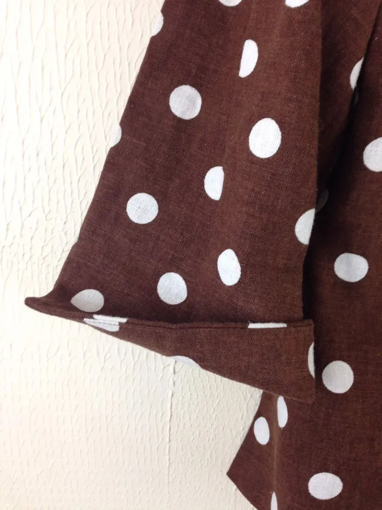 Coldwater Creek Brown White Polka Dot 3/4 Sleeve Blazer - Image 4