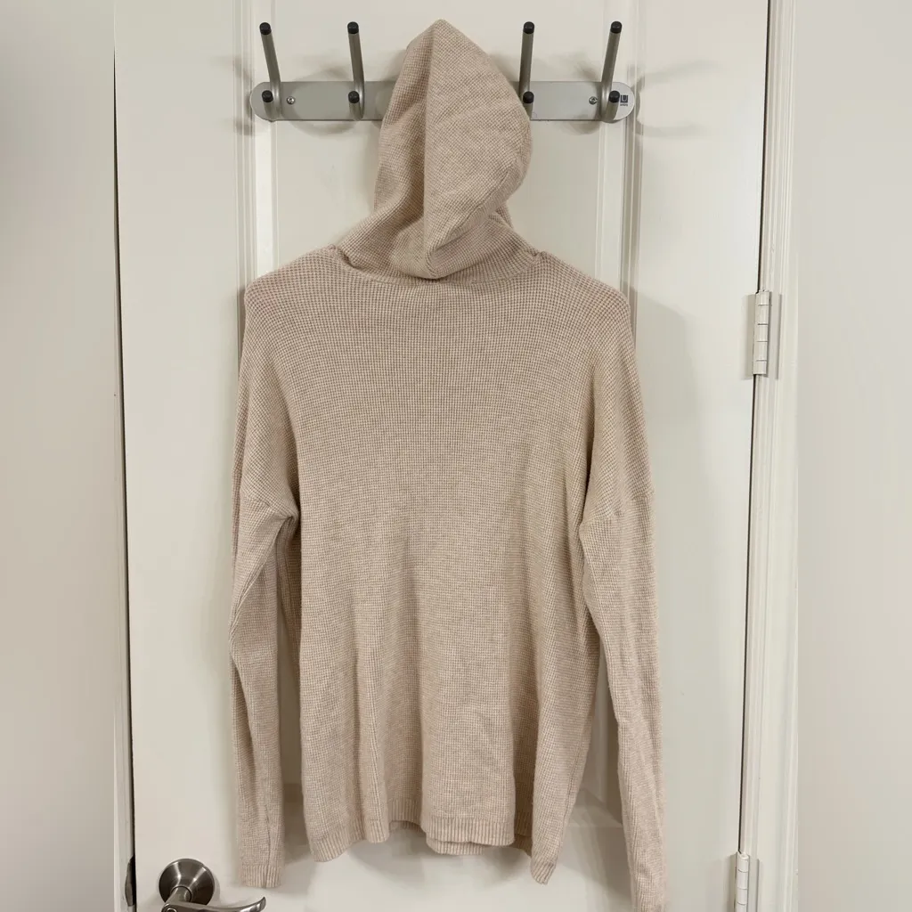 Cyrus Cream Waffle Knit Hooded Sweater - Image 2