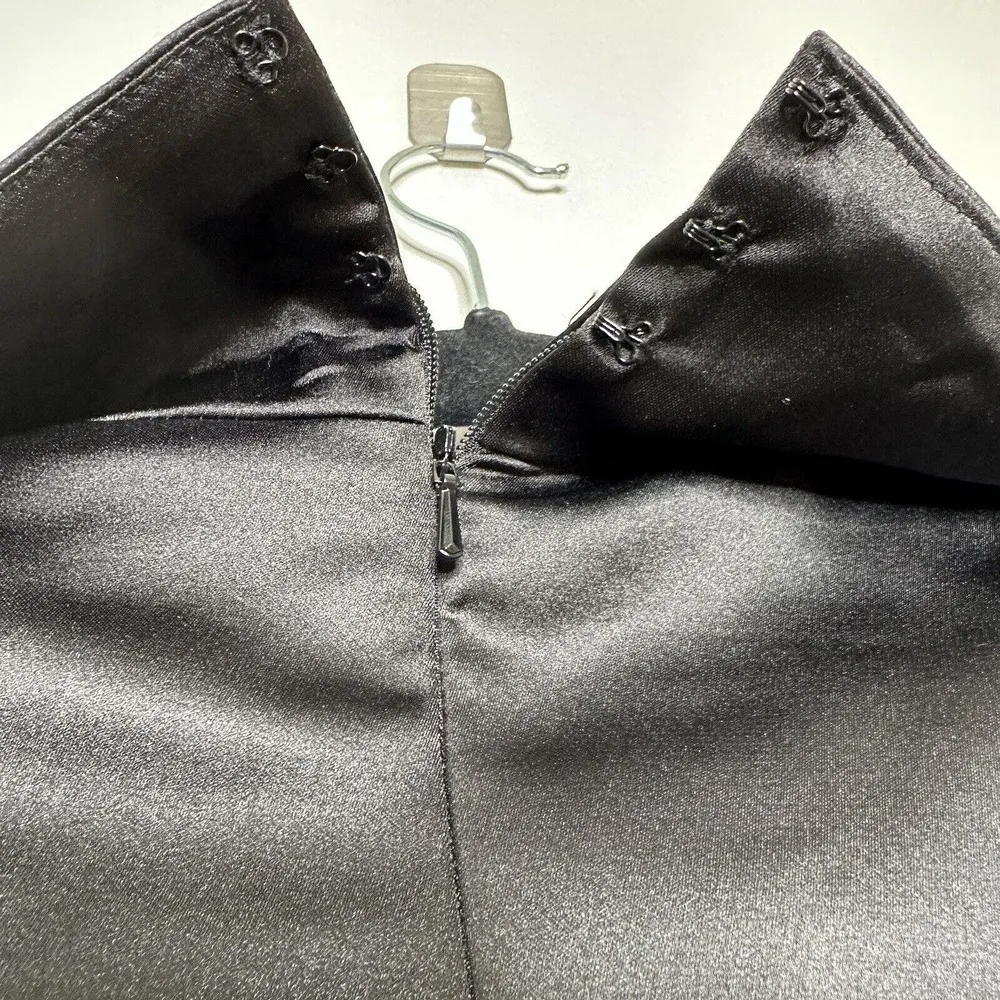 NWOT Mac Duggal Blazer Cocktail Mini Dress Satin 26913 Women's Black Size 6 - Image 8