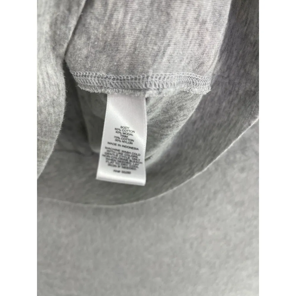 Express Women's Raglan Shirt Lace 3/4 Sleeve Gray Marled Size Medium Scoop Neck - Image 3