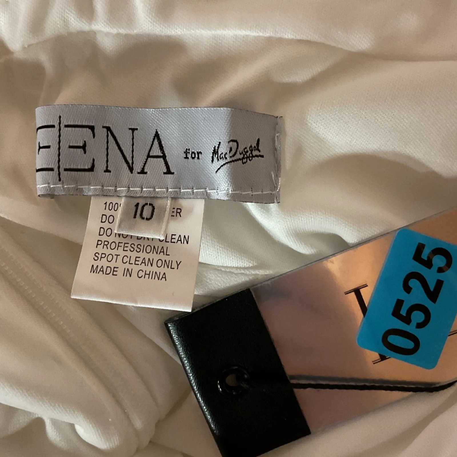 Mac Duggal V-Neck Spaghetti Strap A-Line Mini Babydoll Dress White Size 10 NWT - Image 8