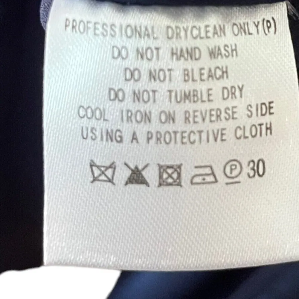 Fame and Partners Navy Grosgrain Piped Lace Bodice Evening Gown Women’s Size 14 - Image 11