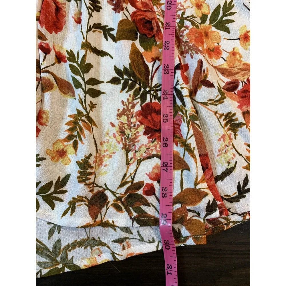 Torrid Cottagecore Babydoll Crochet Trim Top Women 2X Floral Lace Up Tassel Boho - Image 13