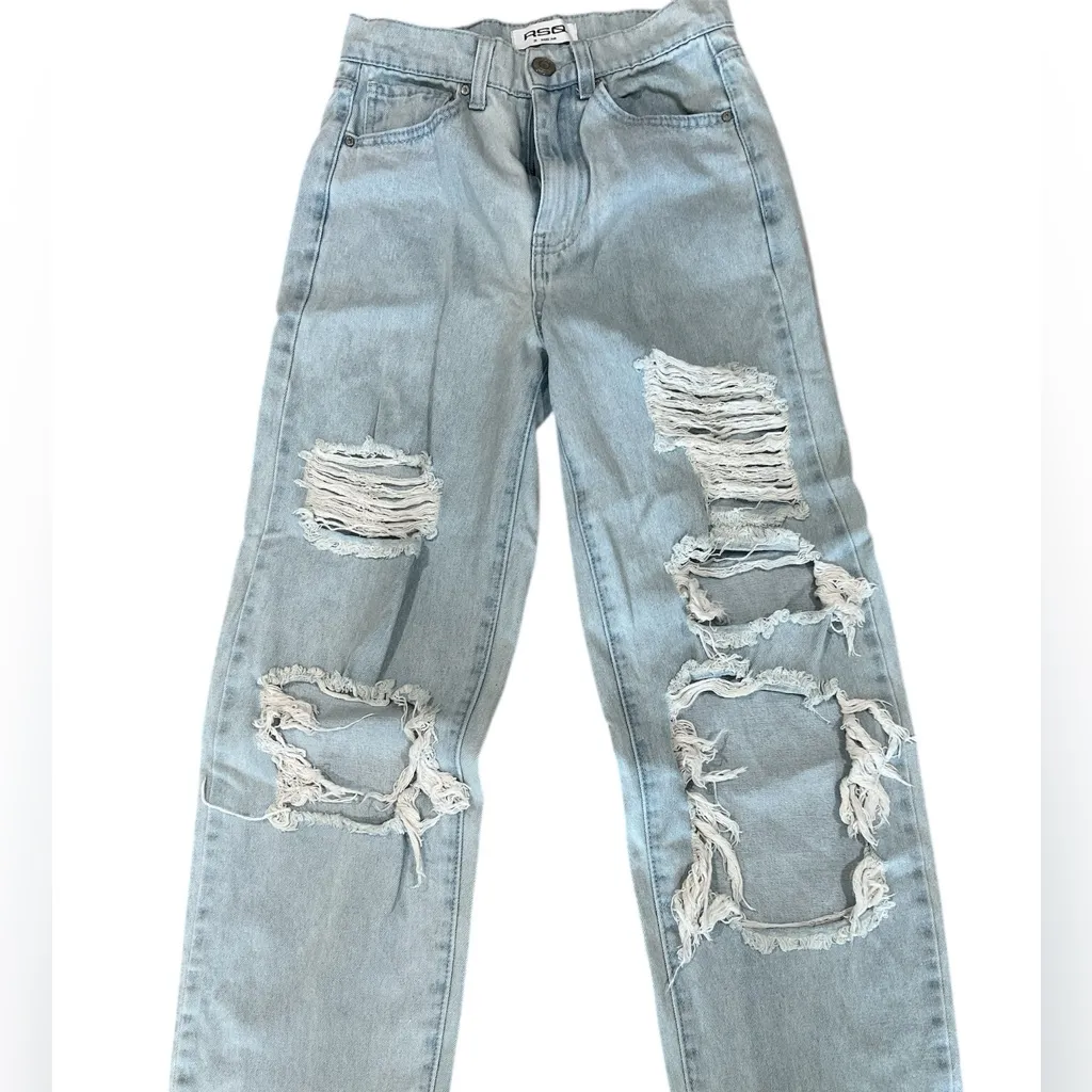 RSQ Size 25 Light Blue Distressed baggy Jeans - Image 4