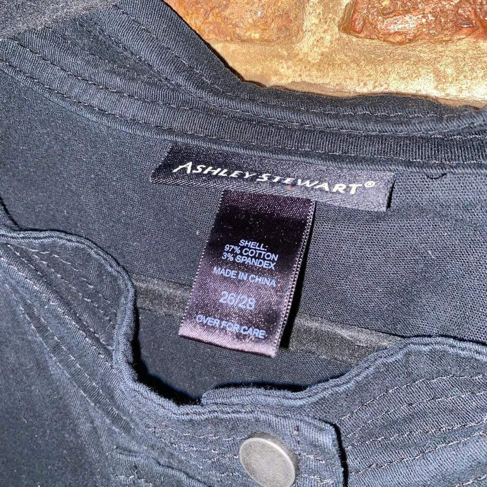 Ashley Stewart Black Tie Waist Button Down Lightweight Jacket Women's Size 26/28 - Image 4