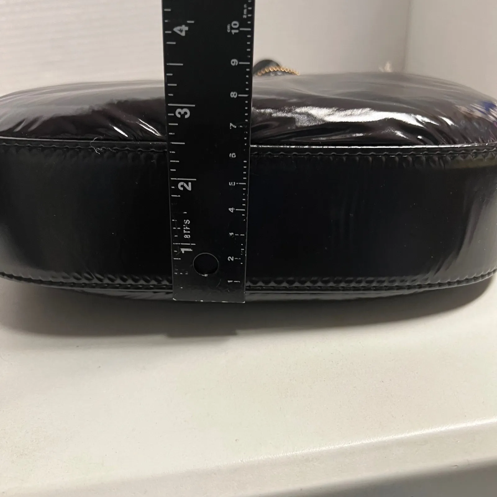 A New Day Black Puffer Hobo Bag with Detachable Crossbody Strap‎ Shiny Soft NEW - Image 4