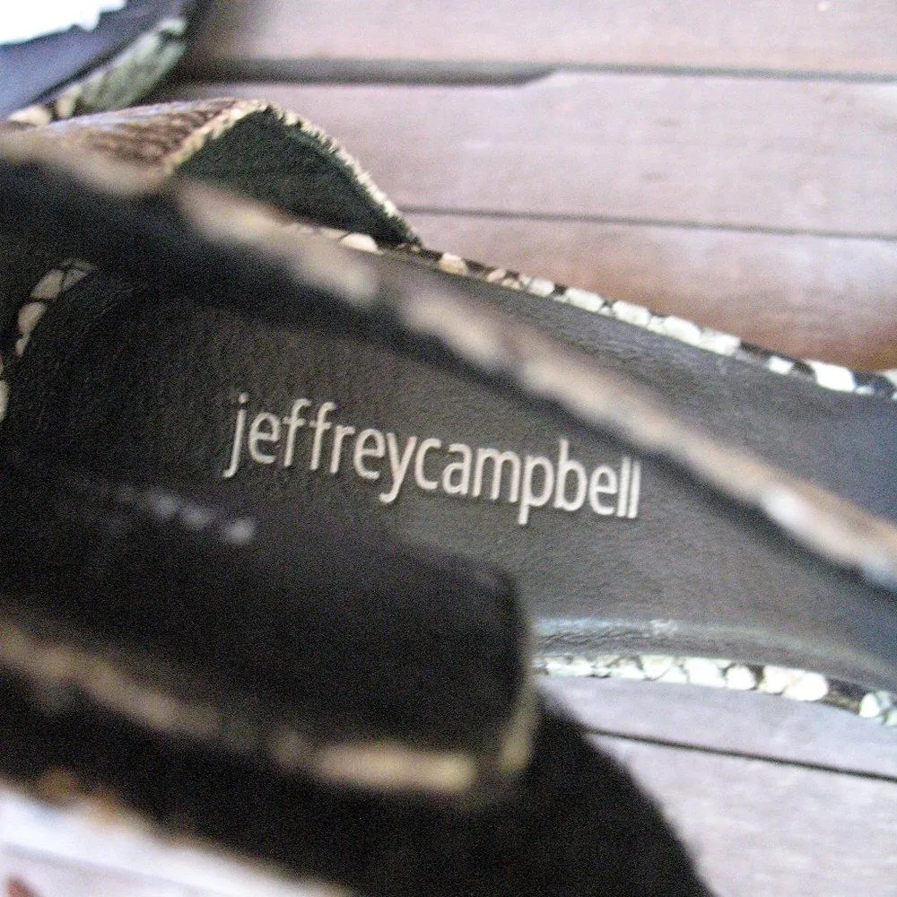 Jeffrey Campbell Snake Print Block Heel Sandals - Image 6