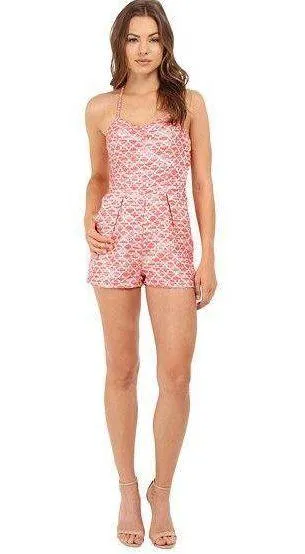 JACK jacquard coral halter romper - Image 2