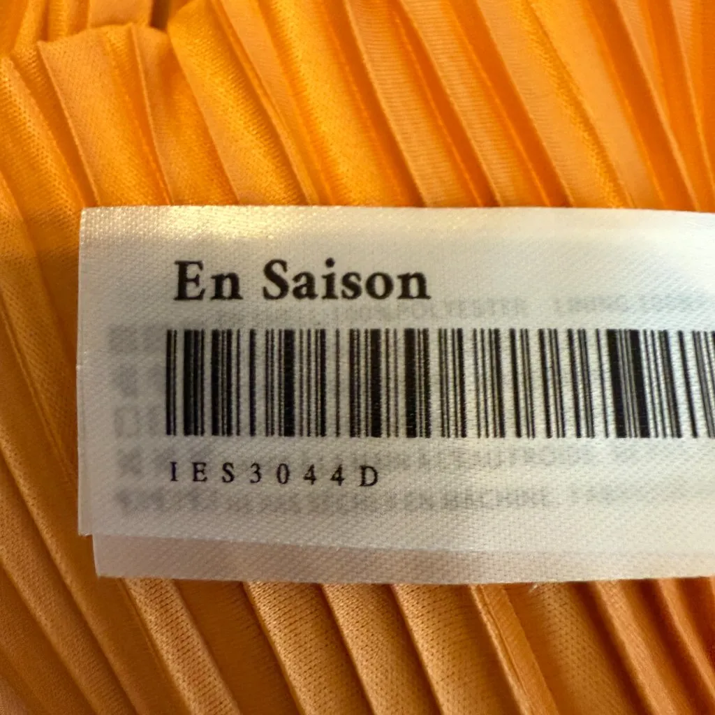 En Saison Ilianna Maxi Dress Womens Small Orange Pleated Formal Wedding Cocktail - Image 15