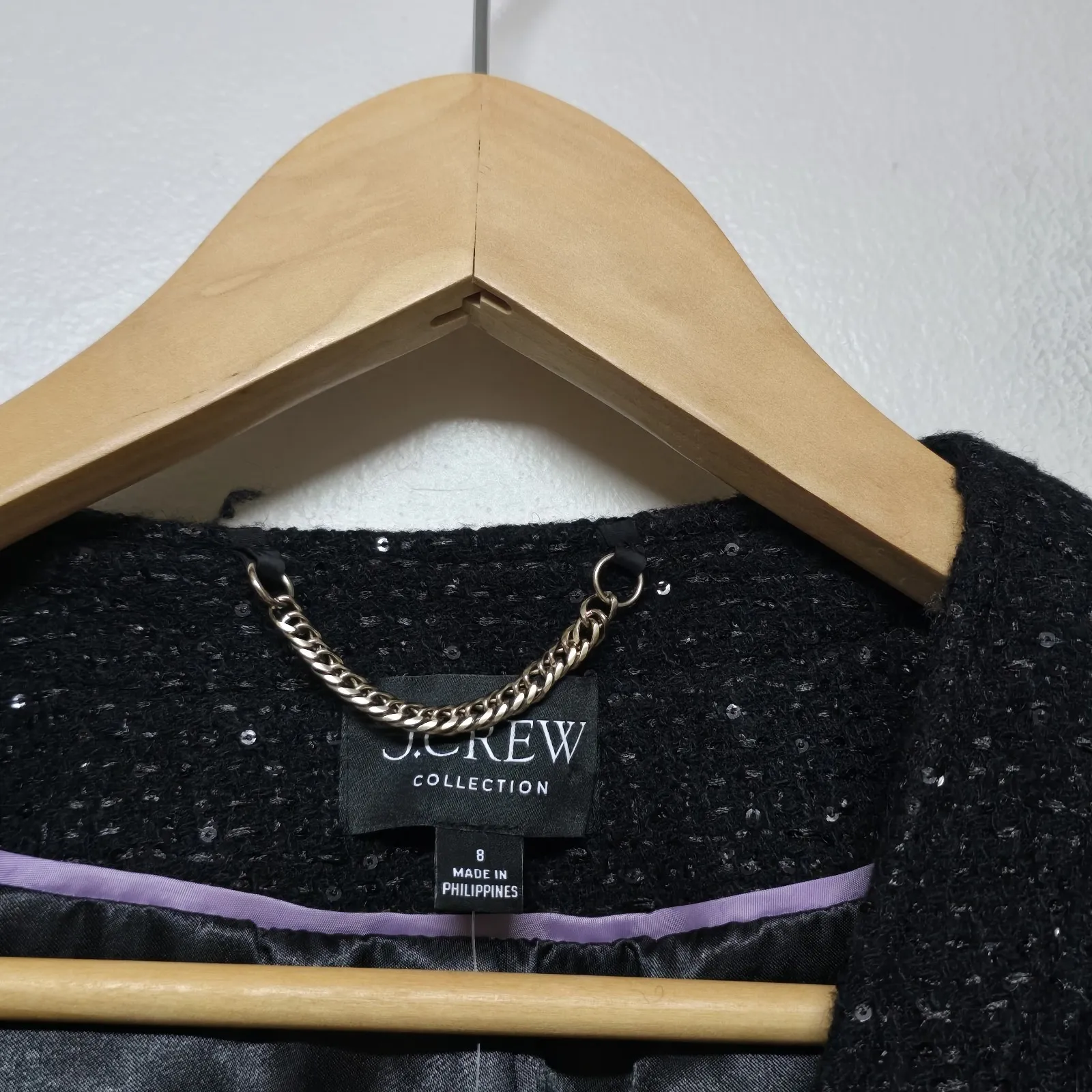 NWT J Crew Collection Sz 8‎ Black Sequined Chariot Lady Jacket Blazer BM560 - Image 4