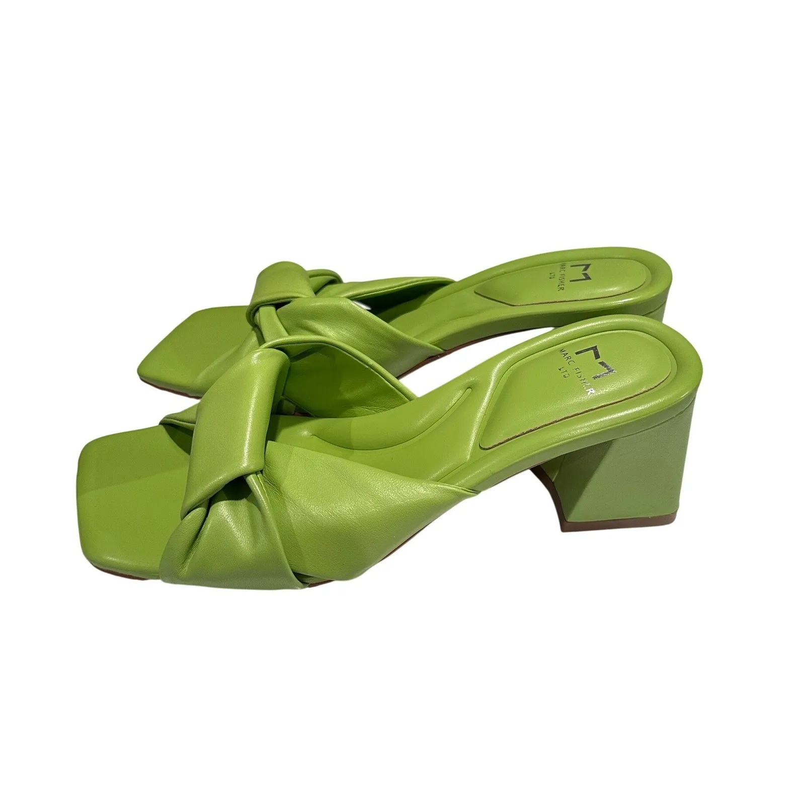 New in Box Marc Fisher Light Green Calia Knotted Block Sandal Heels Size 6 - Image 5