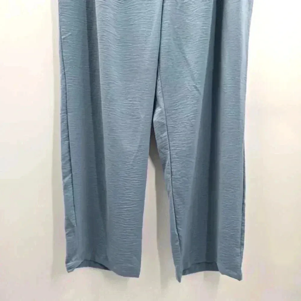 Blue Wide Leg Boho Office Dress Bottoms‎ Preppy Pants Plus 4XL - Image 4