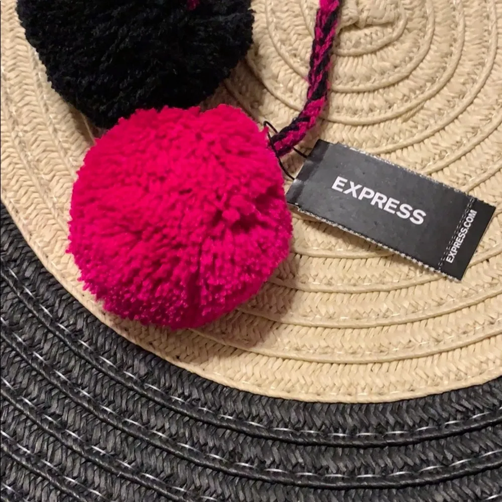 NWT Express x Shiraleah circle straw pom bag - Image 5