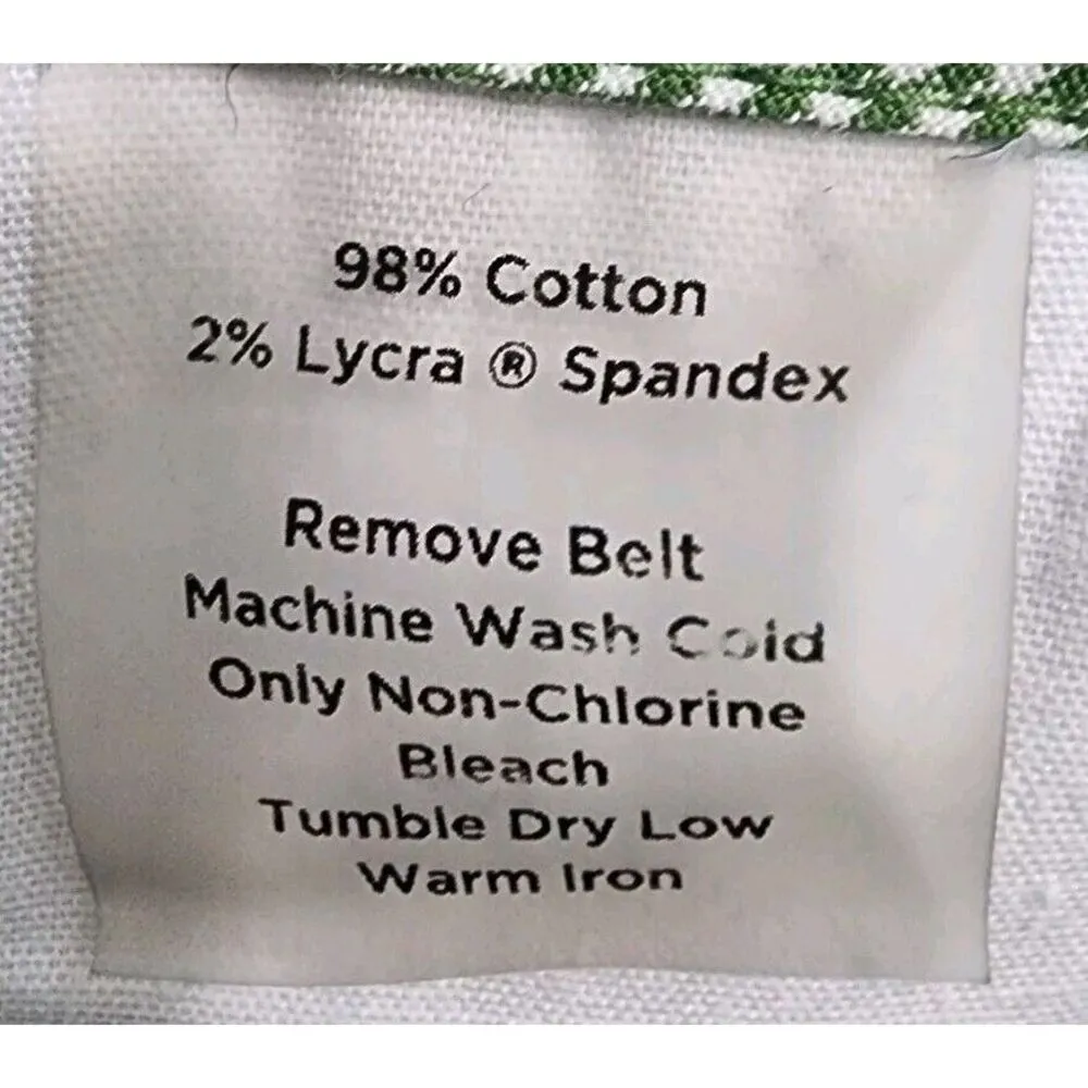 Talbots Womens Size 8 Stretch Shorts‎ Green White Checkered Print - Image 4