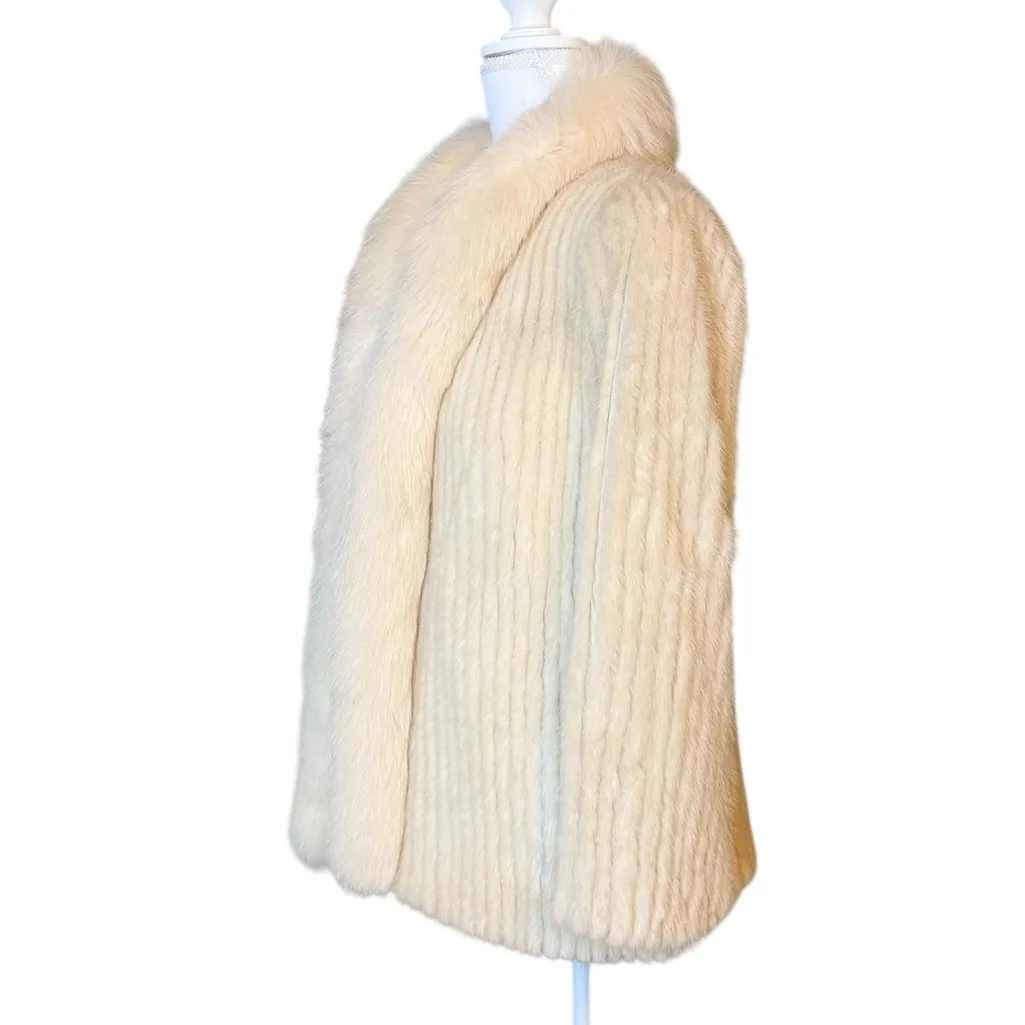 Vintage Mink Coat Jacket Corded Tourmaline Fur M Medium L Large 10 12 - Image 3