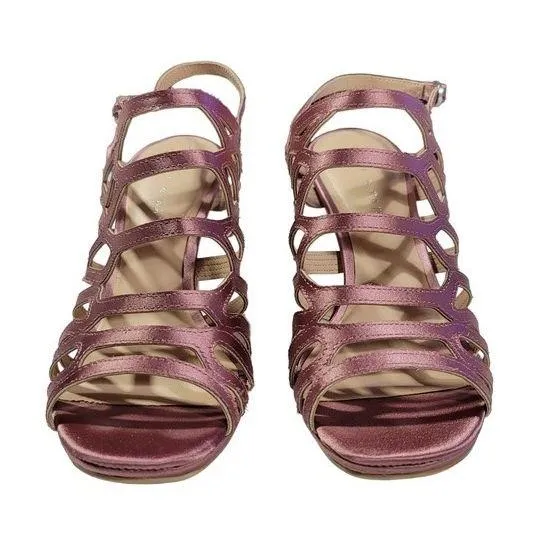 Kelly & Katie Satin Purple / Lilac Heel Sandals Sz 8 - Image 2