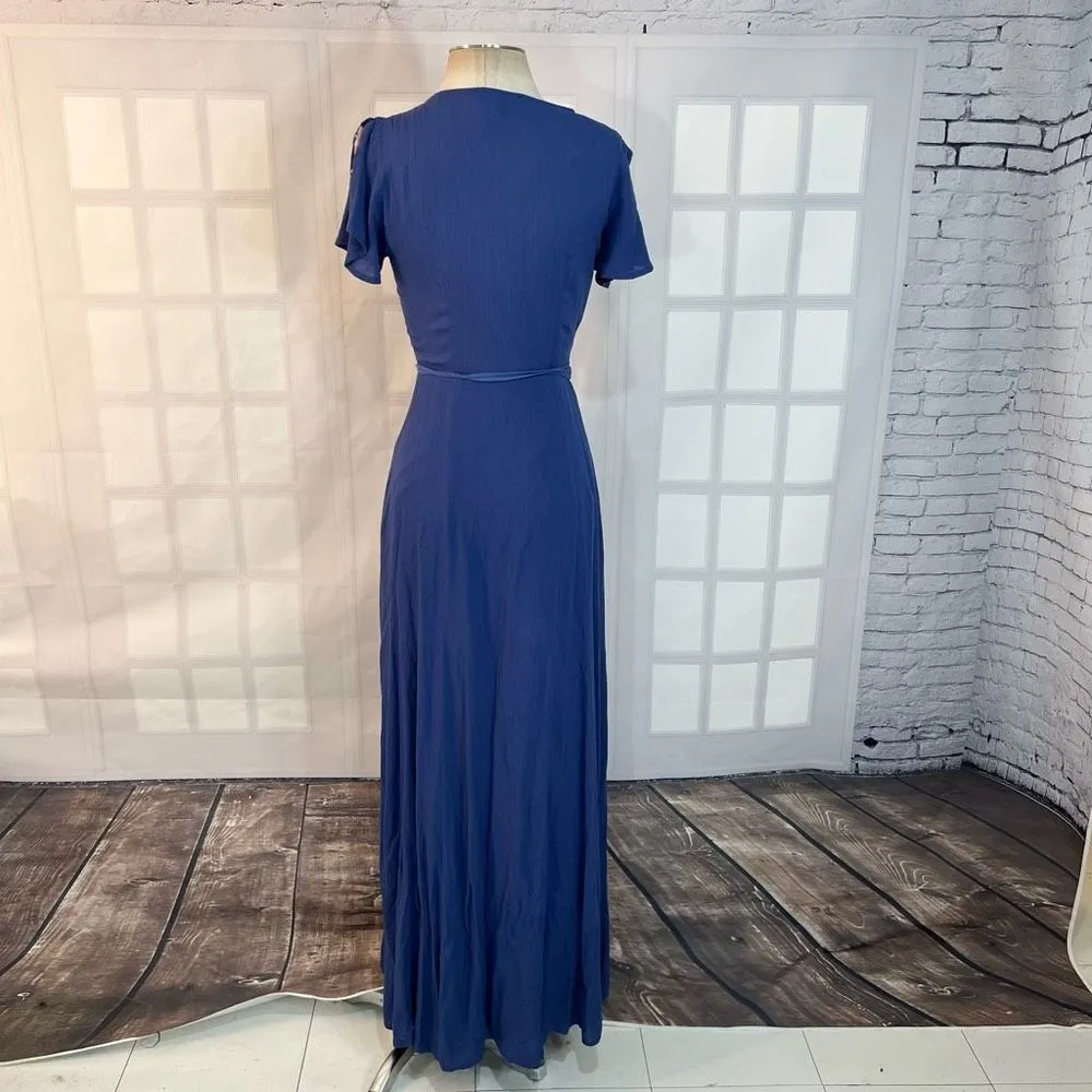 Lulu’s Heart of Marigold Denim Blue Wrap true Maxi Dress size xs - Image 8