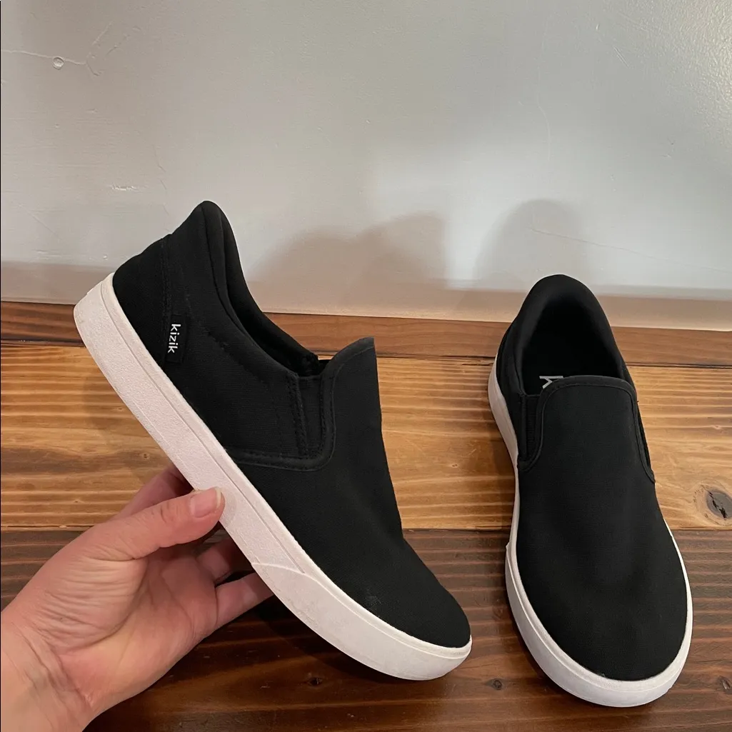 Kizik Venice Slip On Shoe Women’s 8 Wide Black Canvas Hands Free Casual Sneaker - Image 6