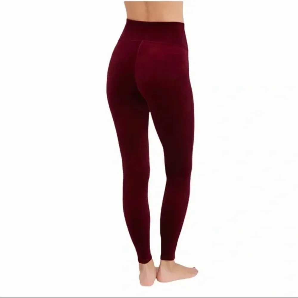 NWT Spanx Velvet Leggings in Color Rich Burgundy Size S - Image 2