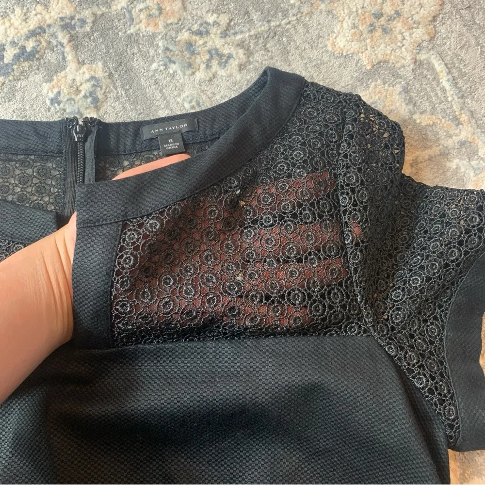 Ann Taylor Black Sheath Midi Dress Bateau Neckline - Image 5