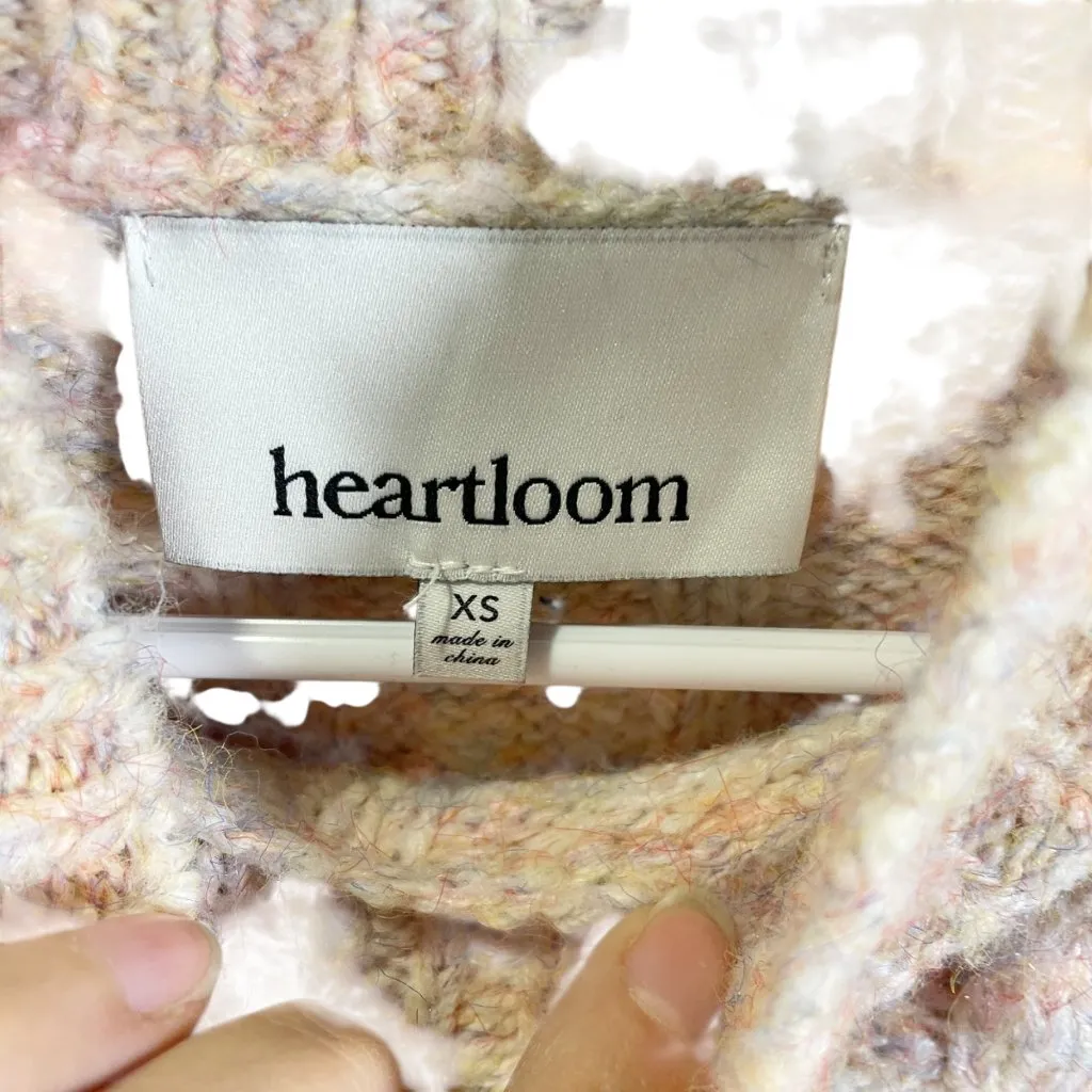 Heartloom XS Cable Knit Mock Neck Sweater Multicolor Wool Blend - Image 3