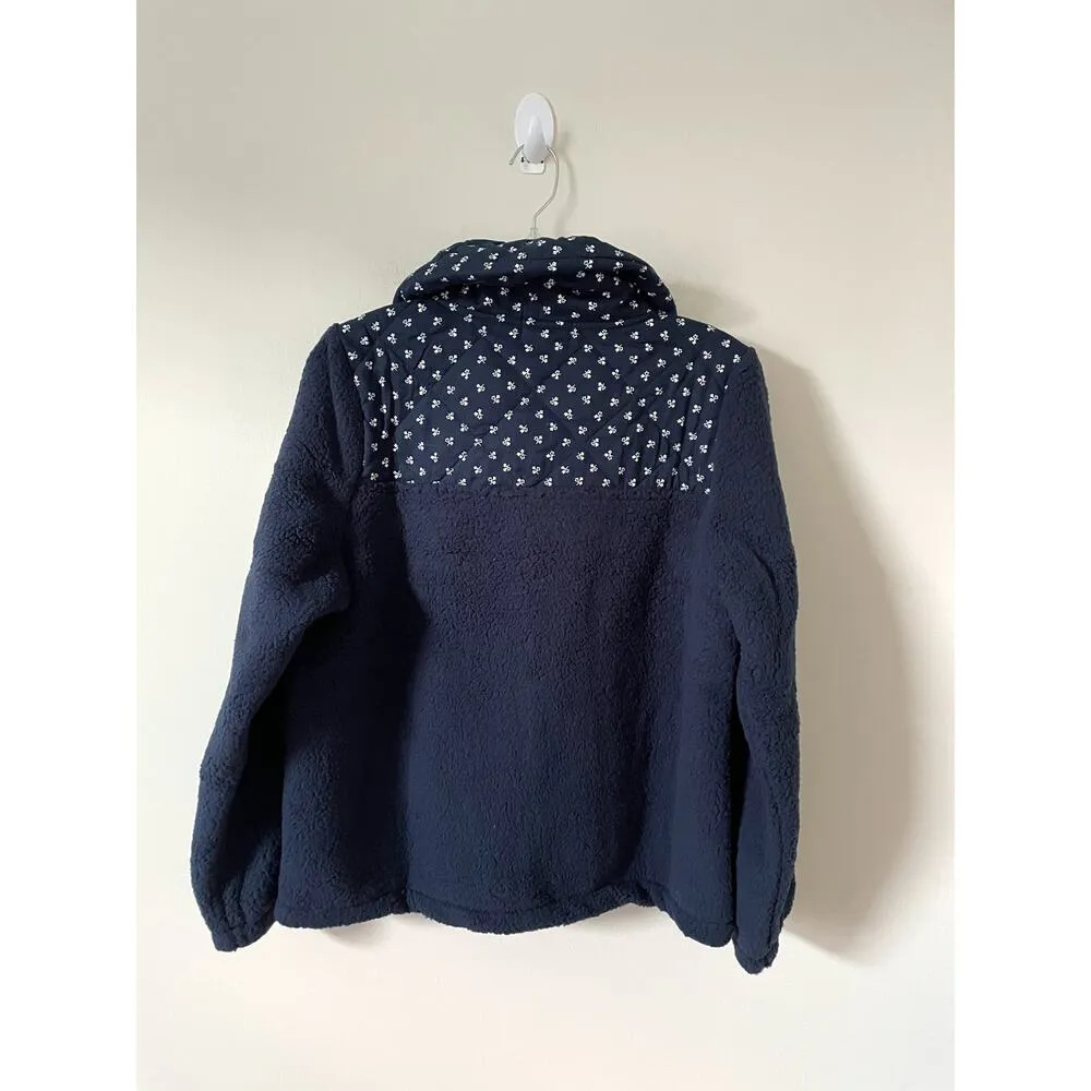 J. Crew Quilted Sherpa Pullover Jacket Navy Blue Size Small NEW - Image 3