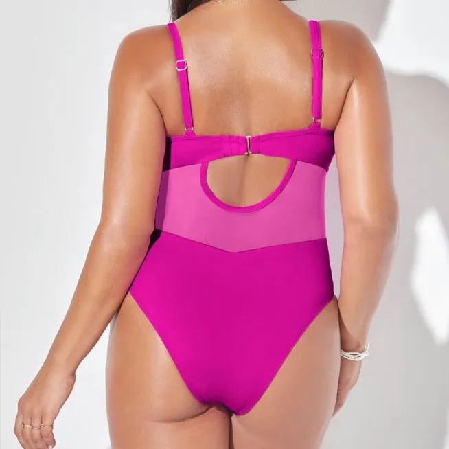 Swimsuits for all MESH UNDERWIRE ONE PIECE SWIMSUIT pink size 18 D/DD NEW - Image 2