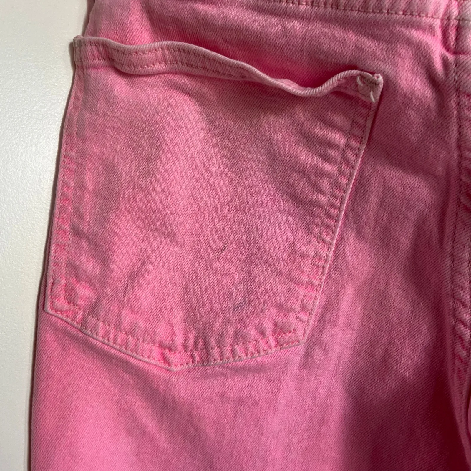 TopShop Womens Jeans‎ Size 28 W28 Moto Neon Pink Raw Hem Straight Leg Cropped - Image 7
